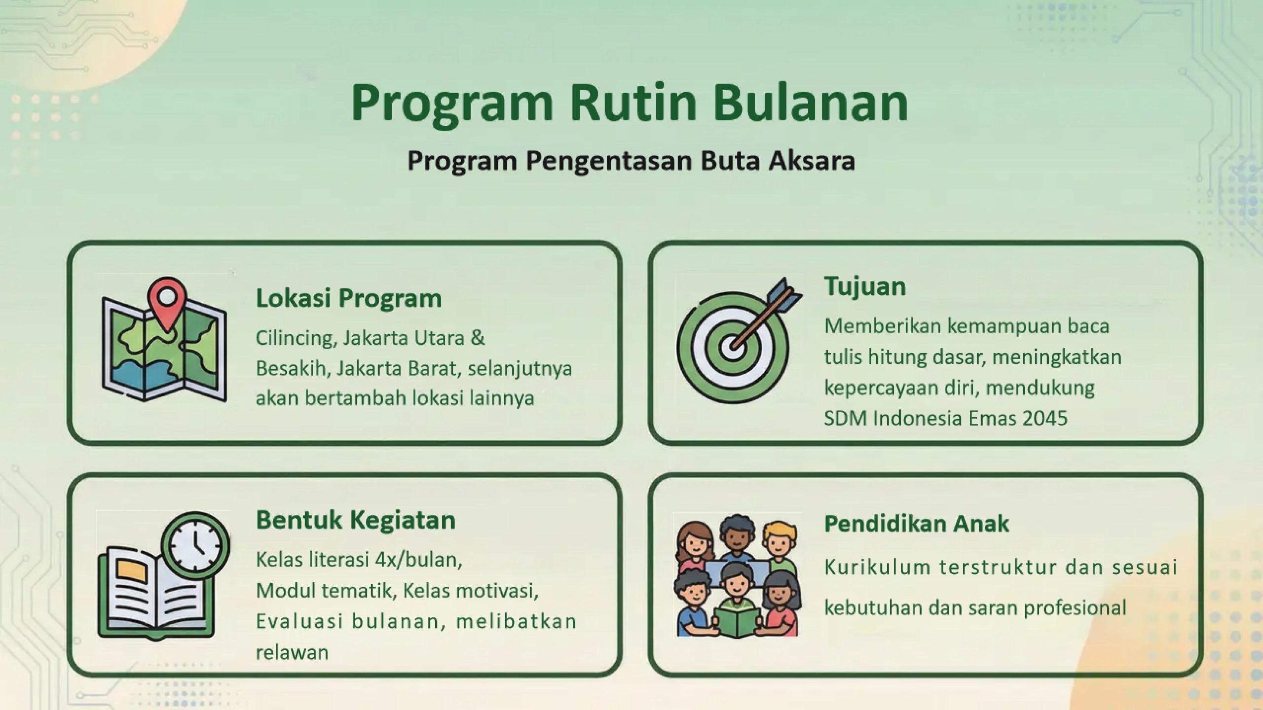 program Rutin Bulanan Pengentasan Buta Aksara